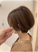 マロンベージュショート＿マロンベージュAラインボブ