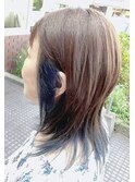 ウルフカット×フィヨーレカラー『アクアブルー』