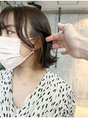 ボブ×インナーカラーベージュ