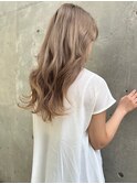 外巻きくびれミディアムベージュグレージュブラウン◎