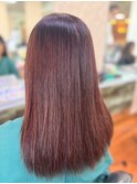 30代40代大人可愛い髪質改善カラーワインレッド透明感