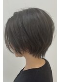 前髪なし大人ショートボブ