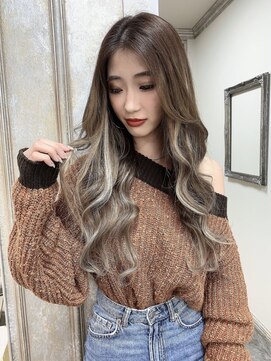 ガルボ ヘアー(garbo hair) プルエクステ 10代 20代 ハイライト エクステ 外国人風カラー