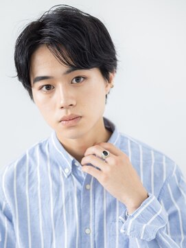 ミスターアンドミセス ファミリーカットサロンビーンズ 草加店(Mr&Mrs Beans) ビジカジOKな万能ネイビーブラックショートスタイルA草加