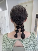 タイトヘアセット/アップヘア/ローポニー/結婚式ヘアセット