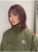 -Saki- ブリーチカラー、ピンクベージュ、レイヤーカット