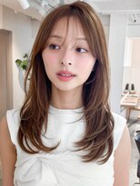 キリ 表参道(kyli)&nbsp;前髪大人可愛いハイライトカラーシースルーバング韓国風巻き