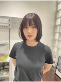 10代20代／ボブカット/顔まわりレイヤー/ブラウンカラー/天神