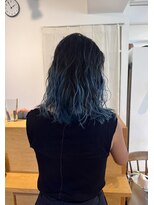 メロウ(MELLOW)&nbsp;デザインカラー/ブリーチパーマ/ブルーヘア