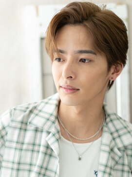 モッズヘアメン 札幌月寒店(mod's hair men) 七三分けハイトーンカラー刈り上げない王道ショートl札幌月寒