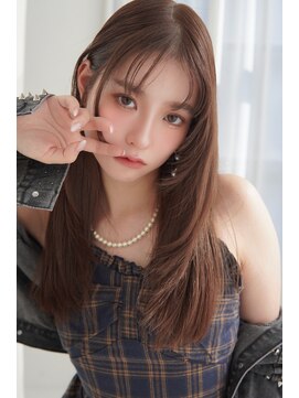 アンジェリカラボ 梅田店(ANGELICA LABO) 韓国風くびれレイヤーカット×グレージュ×透明感ブラウン川又