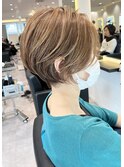 30代40代50代ハイライト銀座白髪ぼかし前下がりくびれショートE