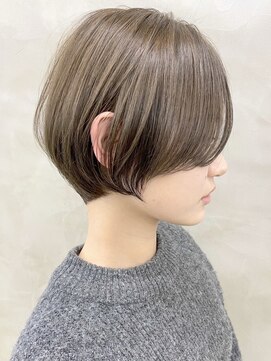 スー 自由が丘(suu) マッシュショート前髪長めハンサムショート黒髪ショート襟足短め