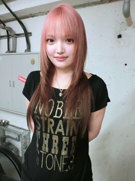 ノラ シブヤ(NORA) ★ピンクベージュレイヤーカットハッシュカットルーツカラー