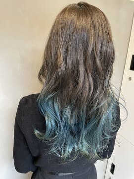 エイト 上野店(EIGHT ueno) 【EIGHT 上野】石田 グラデーション×ターコイズブルー