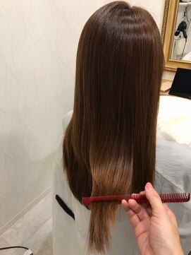 ヘアーカルチャー おゆみ野店(HAIR CULTURE) ロングストレートモカブラウン艶髪セミロング