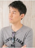 チャコールグレーの大人バーバースタイル刈り上げ南越谷Q!