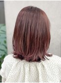 【AINA】ワンカラー/カシスカラー/ブリーチ無し/くびれボブ