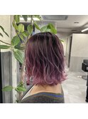 ピンクラベンダーバレイヤージュ ブリーチ2回以上必須