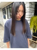 ワイドバング×ナチュラルストレート