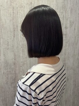 テトテ 門戸厄神店(tetote) 【tetote/村山】切りっぱなしボブ/アッシュブラック