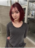 レッドカラー / ボブ / レッドボブ / ボルドーカラー / 川棚