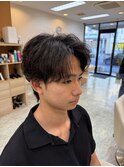 ナチュラルカールセンターパートナチュラルツーブロック