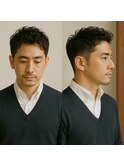 大人メンズビジネスショート　ナチュラルパーマ 30代 40代 50代 