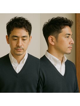スープレックス ヘアーデザイン(SOUPREX HAIR DESIGN) 大人メンズビジネスショート　ナチュラルパーマ 30代 40代 50代
