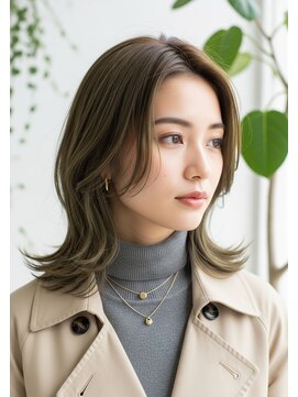 グレーブラウン/レイヤーカット/ハイレイヤーウルフ