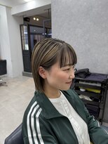クラン(Chlan)&nbsp;お洒落ローライト♪切りっぱなしストレートボブ