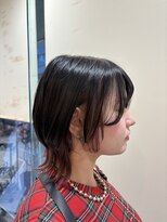 美粧 ほそや お花茶屋本店&nbsp;丸みボブ×ボルドーインナーウルフ