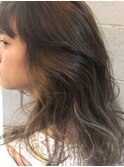 ミディアム/ピンクグレージュ/ハイライト/イルミナカラー