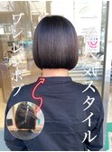 顎下3センチの切りっぱなしボブ