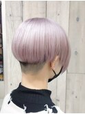 刈り上げショート ケアブリーチホワイトピンク