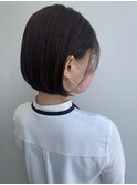 前下がりボブ×つやグレージュ