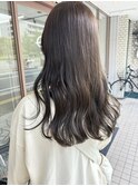 オリーブベージュ/ブリーチなし/透け感カラー