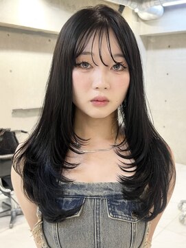 サイン 渋谷(SIGN) 韓国ヘアーハッシュカットレイヤーカットグレージュブリーチ無し