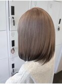 ダブルカラーショートボブインナーカラーハイライトケアブリーチ