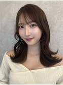韓国風レイヤーカット×ブラウン【新宿/韓国ワンホンヘア】