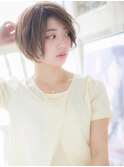 mod's姪浜/くすみベージュメルティカラーひし形ショートボブi
