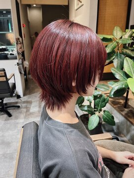 ローリーポーリークラウン(Roly Poly Clown) ショートウルフ×ボルドーカラー/こえだ