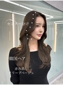 市野瀬裕奈/博多韓国ヘア/センター分け/マロンブラウン/前髪なし