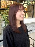 髪質改善カラーでつやつやボルドーカラー