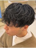 シャドウパーマメンズメッシュメンズパーマ波巻きパーマ韓国ヘア