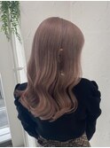 アッシュピンクベージュハイトーンカラー原宿表参道