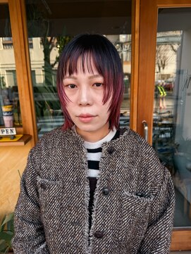 シツ(situ) マッシュウルフ　チェリレッドカラー　デザインカラー