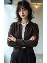 ノラ シブヤ(NORA) 小顔ミディアムパーマミディアムデジタルパーマボブパーマ前髪