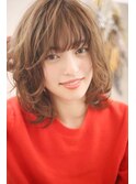 【重山】3Dカラージグザグバングミニマムボブノットヘア30.40代