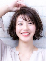エルデ ナインズ ヘアー スタンド 川口店(elde 9's HAIR STAND)&nbsp;チョコレート＆プリカールの大人ガーリーのボブ風モードヘア